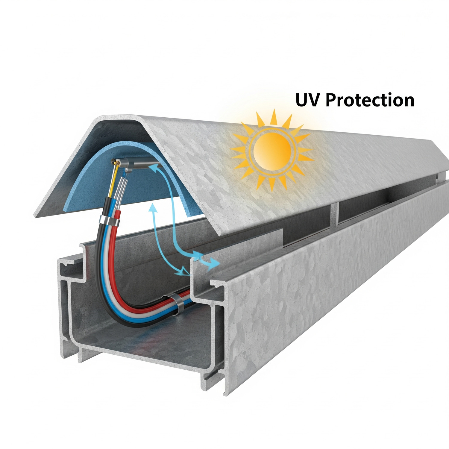 Кабельные лотки и короба защищают от ультрафиолета и солнечны лучей Защита кабеля от ультрафиолета и солнца