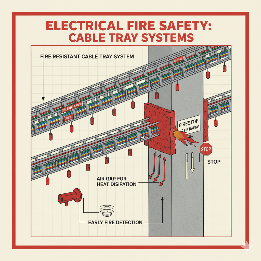 Кабельные лотки и короба позволяют организовать безопасную систему эксплуатации электрических сетей Пожарная безопасность при прокладке кабелей