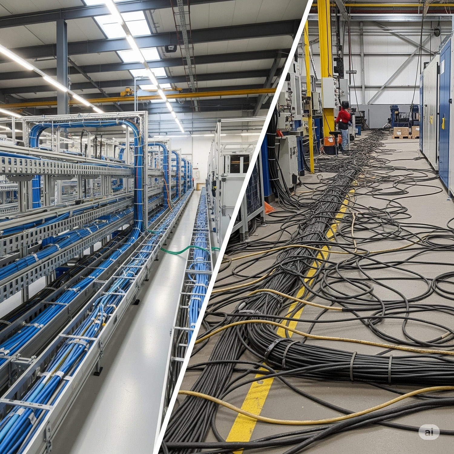 Простота организации кабельной системы Организованная укладка кабелей